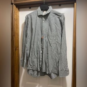 Billy Reid size large hunter green and white gingham button up